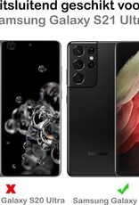 NoXx Hoes Geschikt voor Samsung S21 Ultra Hoesje Cover Siliconen Back Case Hoes - Geel