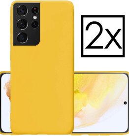 NoXx NoXx Samsung Galaxy S21 Ultra hoesje siliconen - Geel - 2 PACK