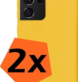 Nomfy Nomfy Samsung Galaxy S21 Ultra hoesje siliconen - Geel - 2 PACK