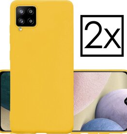 NoXx NoXx Samsung Galaxy A12 hoesje siliconen - Geel - 2 PACK