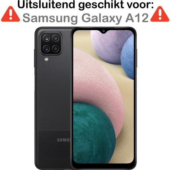 NoXx Hoes Geschikt voor Samsung A12 Hoesje Cover Siliconen Back Case Hoes - Geel - 2x