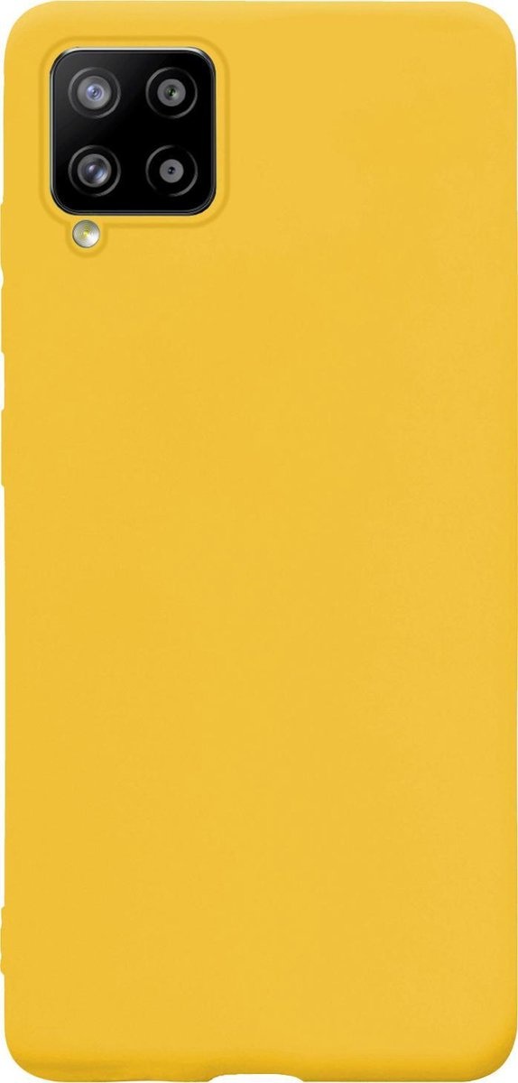 Nomfy Hoesje Geschikt voor Samsung A12 Hoesje Siliconen Cover Case - Hoes Geschikt voor Samsung Galaxy A12 Hoes Back Case - Geel