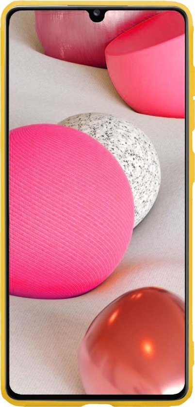 Nomfy Hoesje Geschikt voor Samsung A12 Hoesje Siliconen Cover Case - Hoes Geschikt voor Samsung Galaxy A12 Hoes Back Case - Geel