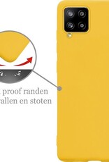 Nomfy Hoesje Geschikt voor Samsung A12 Hoesje Siliconen Cover Case - Hoes Geschikt voor Samsung Galaxy A12 Hoes Back Case - Geel
