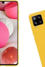 Nomfy Hoesje Geschikt voor Samsung A12 Hoesje Siliconen Cover Case - Hoes Geschikt voor Samsung Galaxy A12 Hoes Back Case - Geel