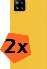 Nomfy Hoesje Geschikt voor Samsung A12 Hoesje Siliconen Cover Case - Hoes Geschikt voor Samsung Galaxy A12 Hoes Back Case - 2-PACK - Geel