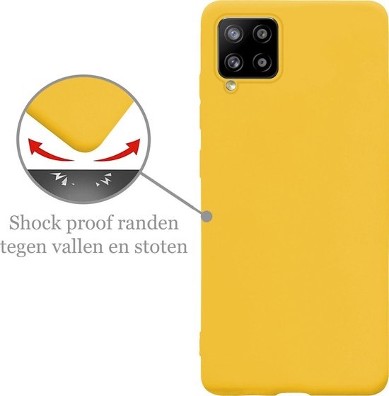 Nomfy Hoesje Geschikt voor Samsung A12 Hoesje Siliconen Cover Case - Hoes Geschikt voor Samsung Galaxy A12 Hoes Back Case - 2-PACK - Geel