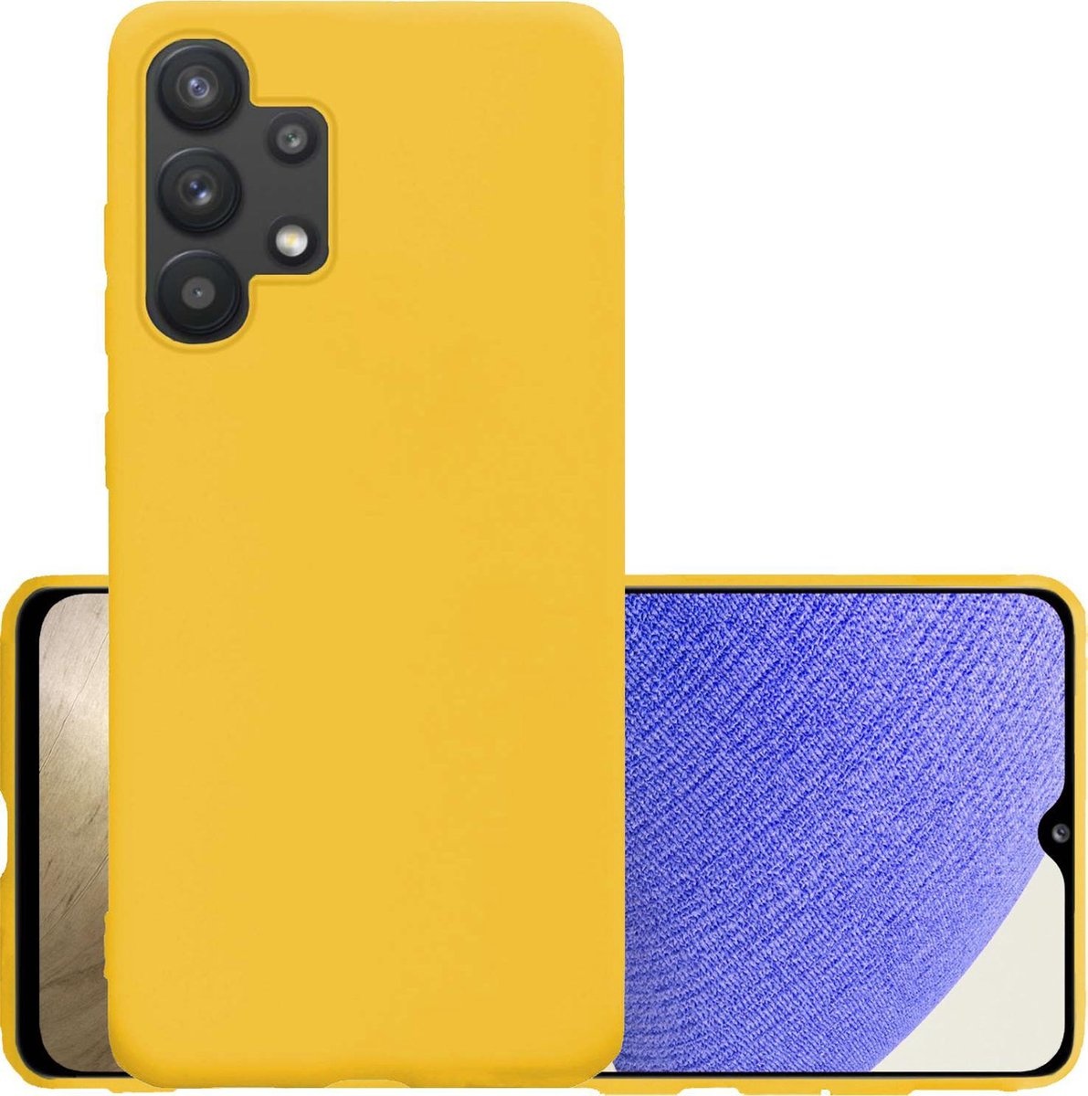 NoXx Hoes Geschikt voor Samsung A32 5G Hoesje Cover Siliconen Back Case Hoes - Geel