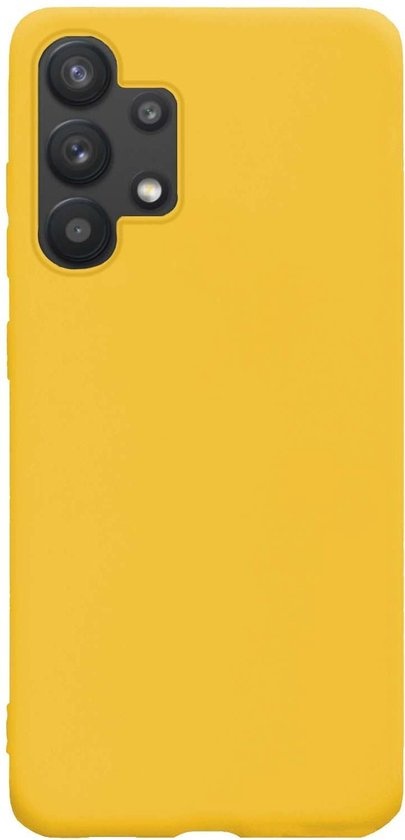 NoXx Hoes Geschikt voor Samsung A32 5G Hoesje Cover Siliconen Back Case Hoes - Geel - 2x