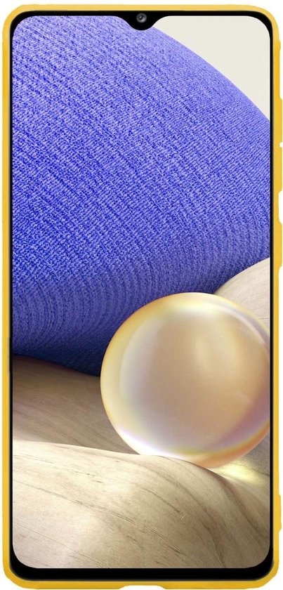 NoXx Hoes Geschikt voor Samsung A32 5G Hoesje Cover Siliconen Back Case Hoes - Geel - 2x