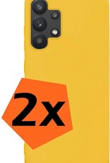 Nomfy Hoesje Geschikt voor Samsung A32 5G Hoesje Siliconen Cover Case - Hoes Geschikt voor Samsung Galaxy A32 5G Hoes Back Case - 2-PACK - Geel