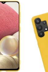 Nomfy Hoesje Geschikt voor Samsung A32 5G Hoesje Siliconen Cover Case - Hoes Geschikt voor Samsung Galaxy A32 5G Hoes Back Case - 2-PACK - Geel