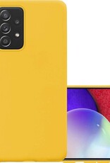 NoXx Hoes Geschikt voor Samsung A52 Hoesje Cover Siliconen Back Case Hoes - Geel