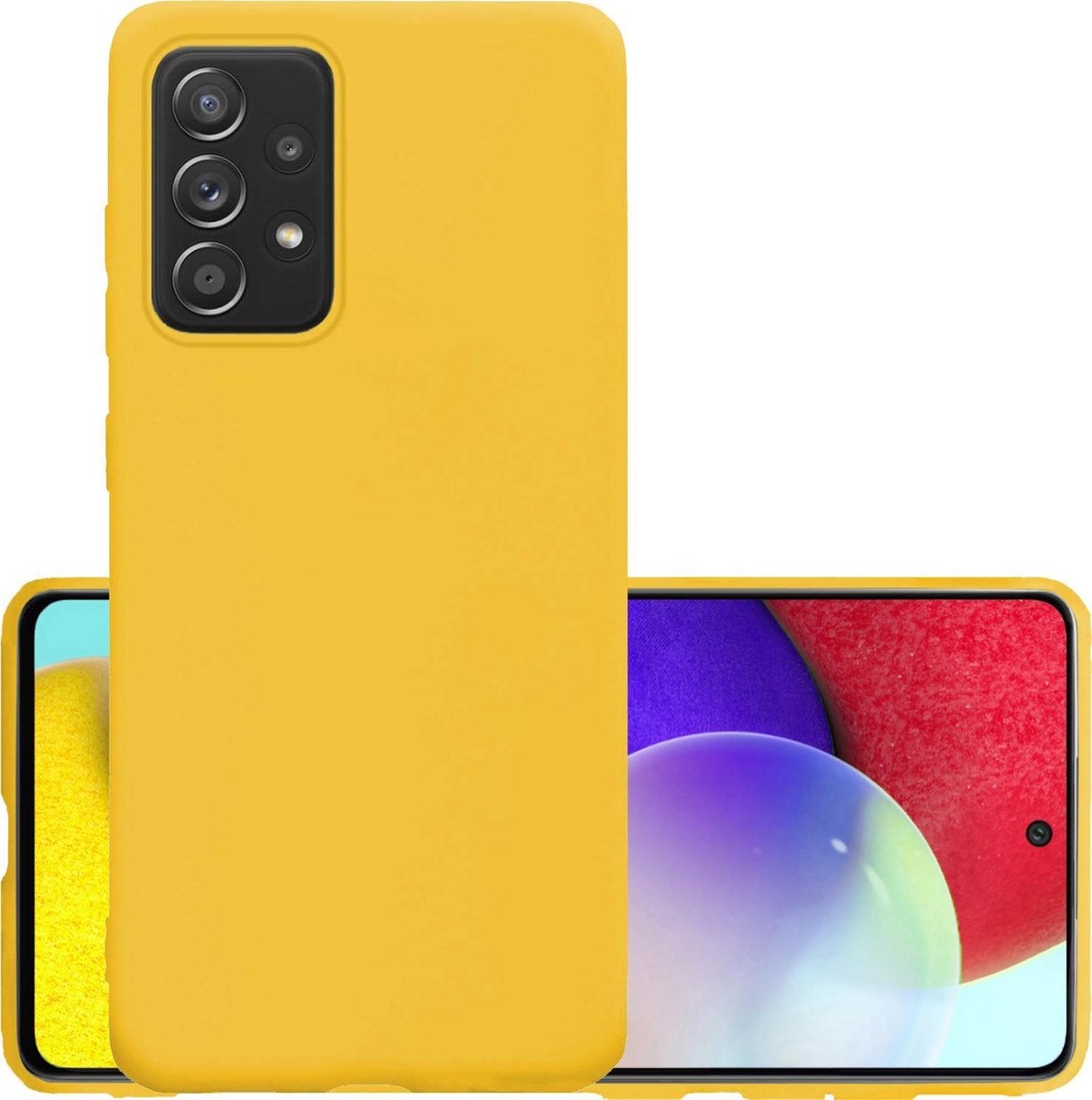 NoXx Hoes Geschikt voor Samsung A52 Hoesje Cover Siliconen Back Case Hoes - Geel