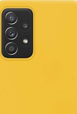 NoXx Hoes Geschikt voor Samsung A52 Hoesje Cover Siliconen Back Case Hoes - Geel