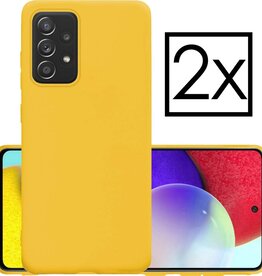 NoXx NoXx Samsung Galaxy A52 hoesje siliconen - Geel - 2 PACK