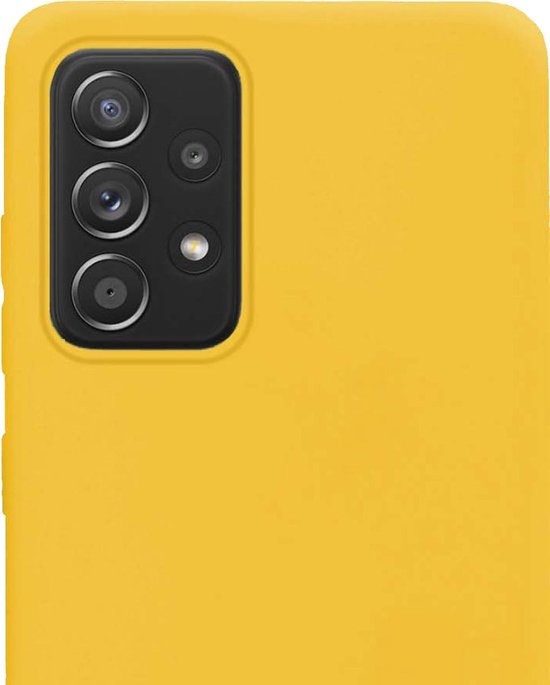 NoXx Hoes Geschikt voor Samsung A52 Hoesje Cover Siliconen Back Case Hoes - Geel - 2x