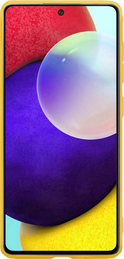 NoXx Hoes Geschikt voor Samsung A52 Hoesje Cover Siliconen Back Case Hoes - Geel - 2x