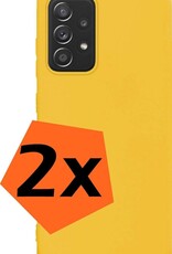 Nomfy Hoesje Geschikt voor Samsung A52 Hoesje Siliconen Cover Case - Hoes Geschikt voor Samsung Galaxy A52 Hoes Back Case - 2-PACK - Geel