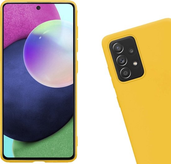 Nomfy Hoesje Geschikt voor Samsung A52 Hoesje Siliconen Cover Case - Hoes Geschikt voor Samsung Galaxy A52 Hoes Back Case - 2-PACK - Geel