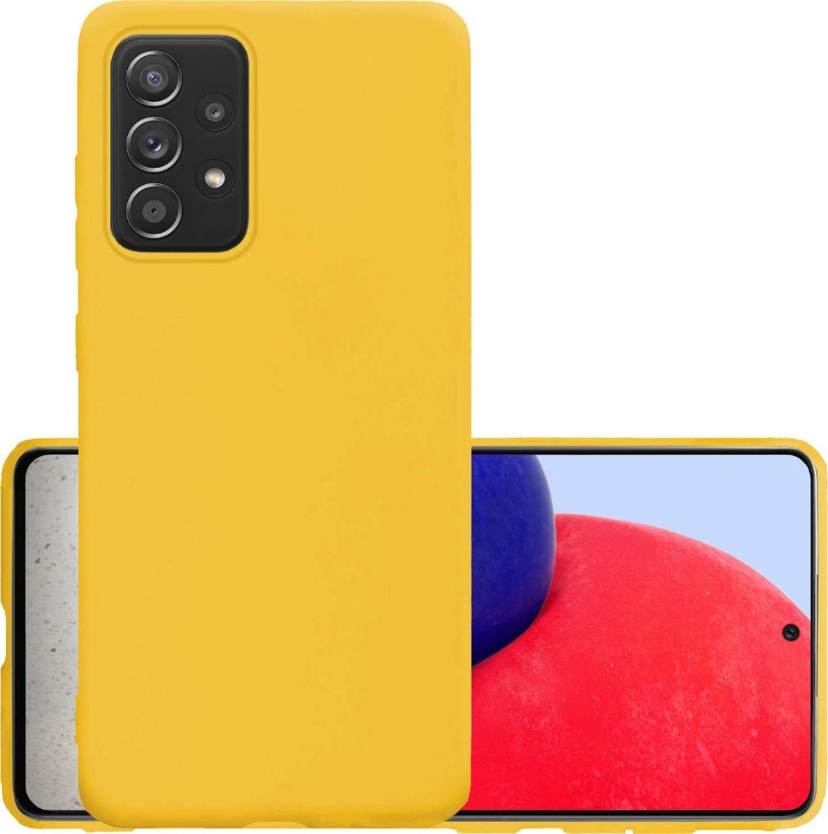 NoXx Hoes Geschikt voor Samsung A72 Hoesje Cover Siliconen Back Case Hoes - Geel