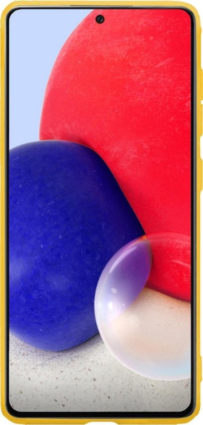 NoXx Hoes Geschikt voor Samsung A72 Hoesje Cover Siliconen Back Case Hoes - Geel