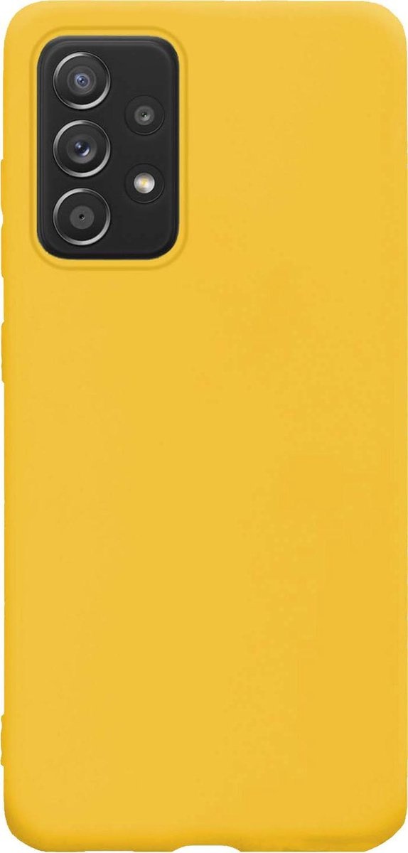 Nomfy Hoesje Geschikt voor Samsung A72 Hoesje Siliconen Cover Case - Hoes Geschikt voor Samsung Galaxy A72 Hoes Back Case - Geel