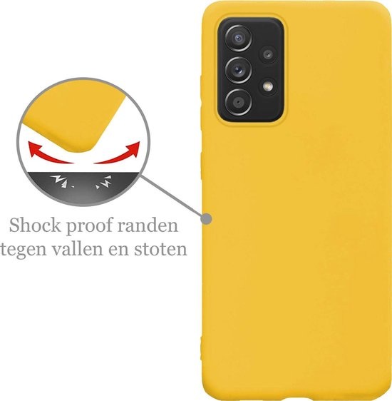 Nomfy Hoesje Geschikt voor Samsung A72 Hoesje Siliconen Cover Case - Hoes Geschikt voor Samsung Galaxy A72 Hoes Back Case - Geel
