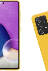 Nomfy Hoesje Geschikt voor Samsung A72 Hoesje Siliconen Cover Case - Hoes Geschikt voor Samsung Galaxy A72 Hoes Back Case - Geel