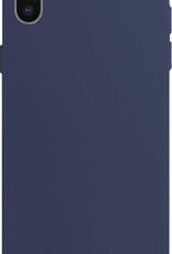 NoXx Hoes Geschikt voor iPhone X Hoesje Cover Siliconen Back Case Hoes - Donkerblauw