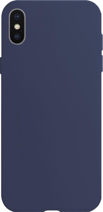 NoXx Hoes Geschikt voor iPhone X Hoesje Cover Siliconen Back Case Hoes - Donkerblauw - 2x
