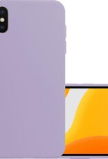 NoXx Hoes Geschikt voor iPhone X Hoesje Cover Siliconen Back Case Hoes - Lila