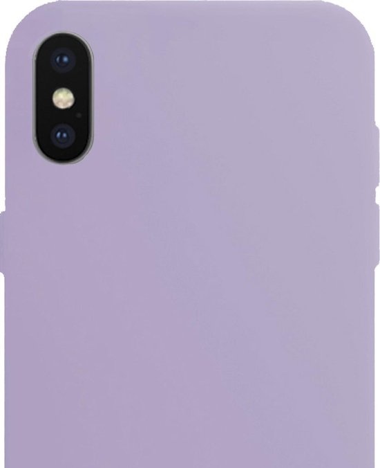 NoXx Hoes Geschikt voor iPhone X Hoesje Cover Siliconen Back Case Hoes - Lila