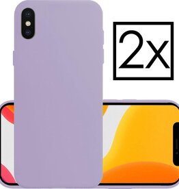 NoXx NoXx iPhone X Hoesje Siliconen - Lila - 2 PACK