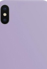 NoXx Hoes Geschikt voor iPhone X Hoesje Cover Siliconen Back Case Hoes - Lila - 2x