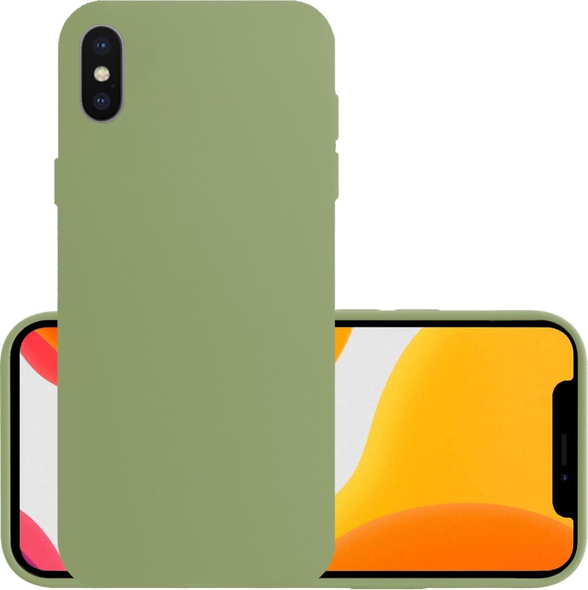 NoXx Hoes Geschikt voor iPhone X Hoesje Cover Siliconen Back Case Hoes - Groen
