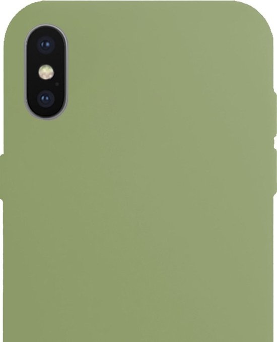 NoXx Hoes Geschikt voor iPhone X Hoesje Cover Siliconen Back Case Hoes - Groen - 2x