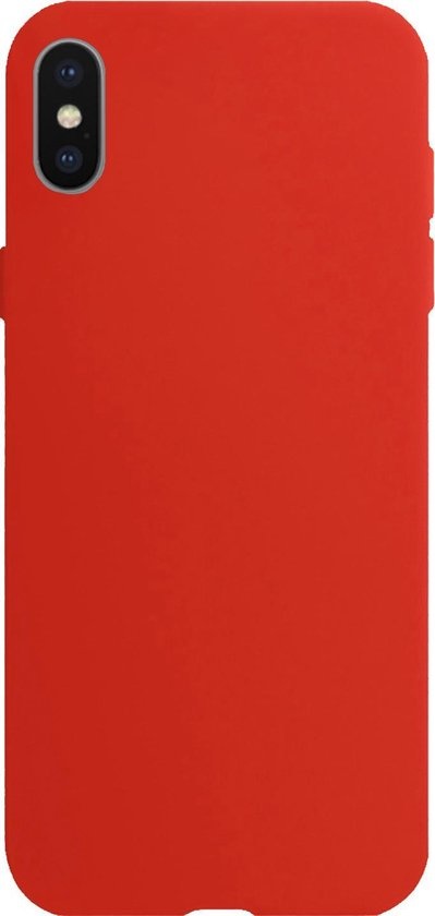 NoXx Hoes Geschikt voor iPhone X Hoesje Cover Siliconen Back Case Hoes - Rood