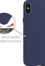 Nomfy Hoesje Geschikt voor iPhone X Hoesje Siliconen Cover Case - Hoes Geschikt voor iPhone X Hoes Back Case - Donkerblauw