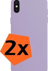 Nomfy Hoesje Geschikt voor iPhone X Hoesje Siliconen Cover Case - Hoes Geschikt voor iPhone X Hoes Back Case - 2-PACK - Lila