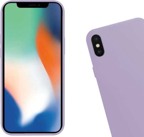 Nomfy Hoesje Geschikt voor iPhone X Hoesje Siliconen Cover Case - Hoes Geschikt voor iPhone X Hoes Back Case - 2-PACK - Lila