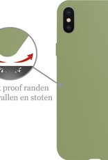 Nomfy Hoesje Geschikt voor iPhone X Hoesje Siliconen Cover Case - Hoes Geschikt voor iPhone X Hoes Back Case - Groen