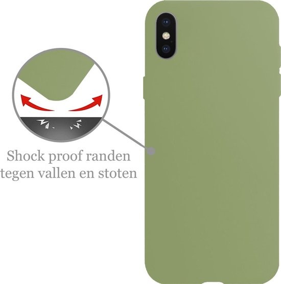 Nomfy Hoesje Geschikt voor iPhone X Hoesje Siliconen Cover Case - Hoes Geschikt voor iPhone X Hoes Back Case - 2-PACK - Groen