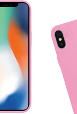 Nomfy Hoesje Geschikt voor iPhone X Hoesje Siliconen Cover Case - Hoes Geschikt voor iPhone X Hoes Back Case - Lichtroze