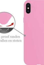 Nomfy Hoesje Geschikt voor iPhone X Hoesje Siliconen Cover Case - Hoes Geschikt voor iPhone X Hoes Back Case - Lichtroze