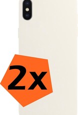 Nomfy Hoesje Geschikt voor iPhone X Hoesje Siliconen Cover Case - Hoes Geschikt voor iPhone X Hoes Back Case - 2-PACK - Wit