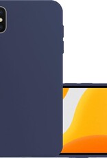 NoXx Hoes Geschikt voor iPhone Xs Hoesje Cover Siliconen Back Case Hoes - Donkerblauw