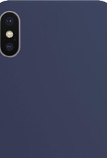 NoXx Hoes Geschikt voor iPhone Xs Hoesje Cover Siliconen Back Case Hoes - Donkerblauw