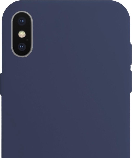 NoXx Hoes Geschikt voor iPhone Xs Hoesje Cover Siliconen Back Case Hoes - Donkerblauw - 2x