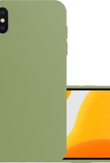 NoXx Hoes Geschikt voor iPhone Xs Hoesje Cover Siliconen Back Case Hoes - Groen
